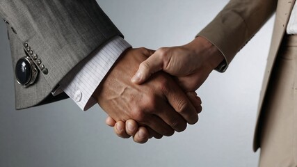 Professional Handshake Between Two Businesspeople on a White Background