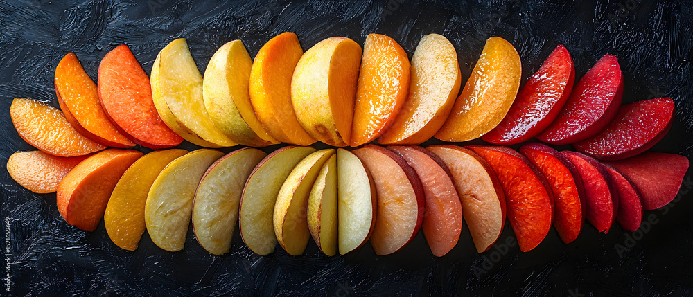 Poster a row of oranges and limes are displayed in a line