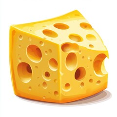 Deliciously textured wedge of yellow cheese showcasing unique holes and a smooth surface in a bright, cheerful setting