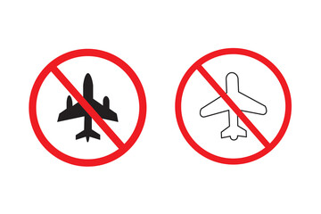 No plane sign in flat style. Basic vector symbol illustration
