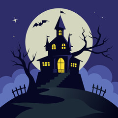 halloween background with haunted house