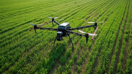 Agricultural Drone Spraying Crops