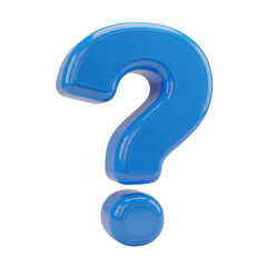 3D Blue Question Mark Icon FAQ, Help, Inquiry & Doubt Symbol for Support & Problem Solving