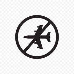 No plane sign flat line symbol set. EPS10