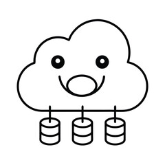 Data Cloud Floating with Emoji Faces