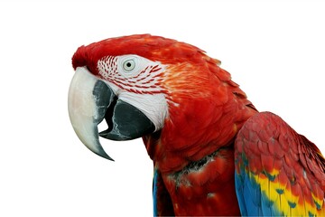 Fototapeta premium Scarlet Macaw Portrait: Vibrant Feathers and Powerful Beak