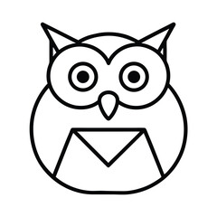 Owl with Messaging Icon Eyes Design