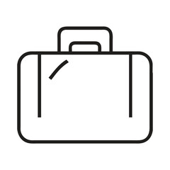 Minimalist suitcase icon depicting travel luggage and professional business trip outline