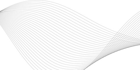 Golden and white wavy curve line with digital future technology concept background. Line art striped graphic template, banner background. Vector illustration.	
