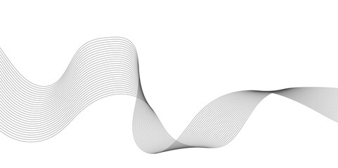 Golden and white wavy curve line with digital future technology concept background. Line art striped graphic template, banner background. Vector illustration.	

