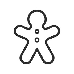Simple Gingerbread Man Outline for Christmas and Holiday Designs