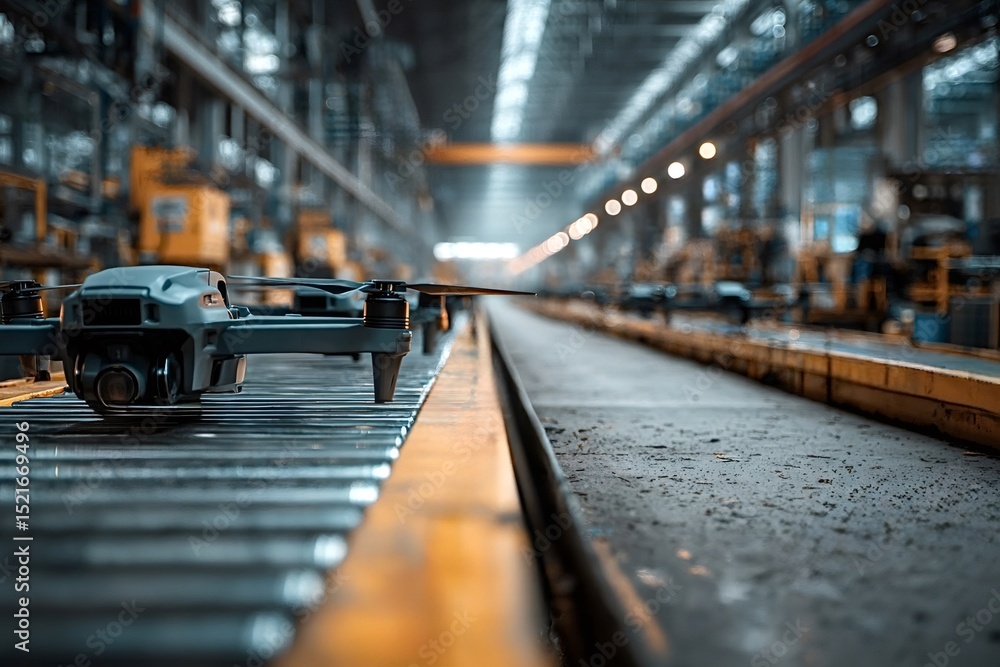 Aufkleber modern drone manufacturing plant using automated assembly line for efficient production and quality 