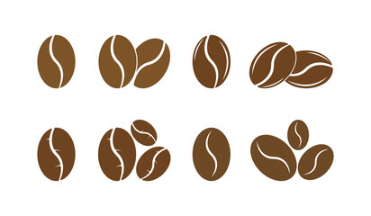 coffee bean icon vector logo design set collection