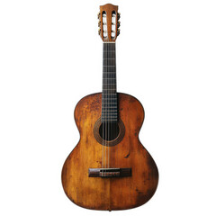 Naklejka premium Vintage acoustic guitar image isolated on white background