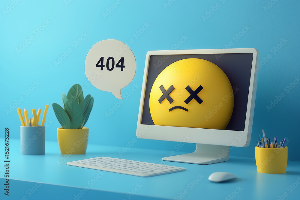 Fototapete error message notification displayed on a computer monitor with a sad emoticon