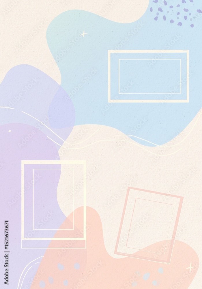 Poster pastel abstract background with frames - soft pastel colors, abstract shapes, and simple frames crea