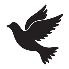 Dove of peace flying with olive branch vector illustration symbol of love and freedom