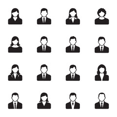 business people icon set