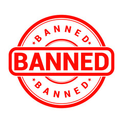 Banned rubber stamp seal vector