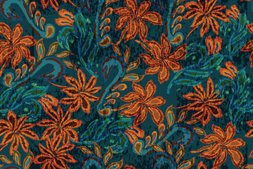 abstract seamless floral motif or abstract floral fabric pattern