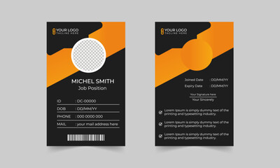 Modern and clean office ID card design for employees