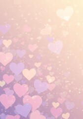 Soft Pastel Hearts: A Gentle Love Design - A delicate design symbolizing love, tenderness, romance, affection, and happiness. Pastel hearts on a soft background