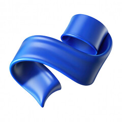 Blue swirling ribbon isolated on transparent background