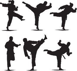  Judo sports silhouette art white color background