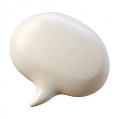 Creamy white speech bubble isolated on transparent background