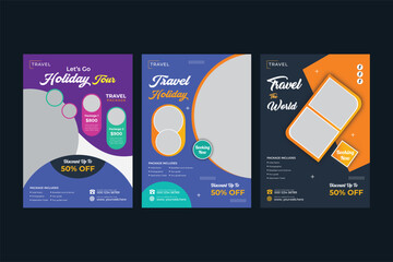 Travel poster or flyer pamphlet brochure design. travel flyer design template, tour flyer, tourism color a4 print ready flyer, A4 size travel brochure design.