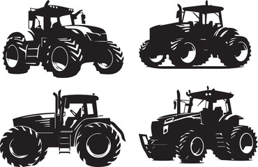 tractor silhouette vector