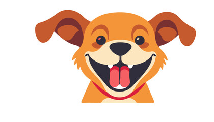 Happy Cartoon Dog Illustration- Cute Puppy Smiling with Tongue Out- Perfect for Kids and Animal Lovers- Digital Art for Websites and Social Media