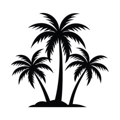 Obraz premium Palm Trees Silhouette Illustration