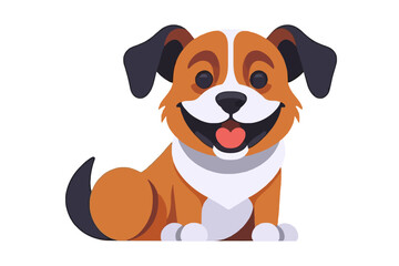 Happy Cartoon Dog Vector Illustration - Cute Puppy with Big Smile - Perfect for Kids and Pet Lovers - Download High-Quality Graphics Today