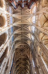 Interiors of Saint-Eustache church in Les Halles, Paris, France