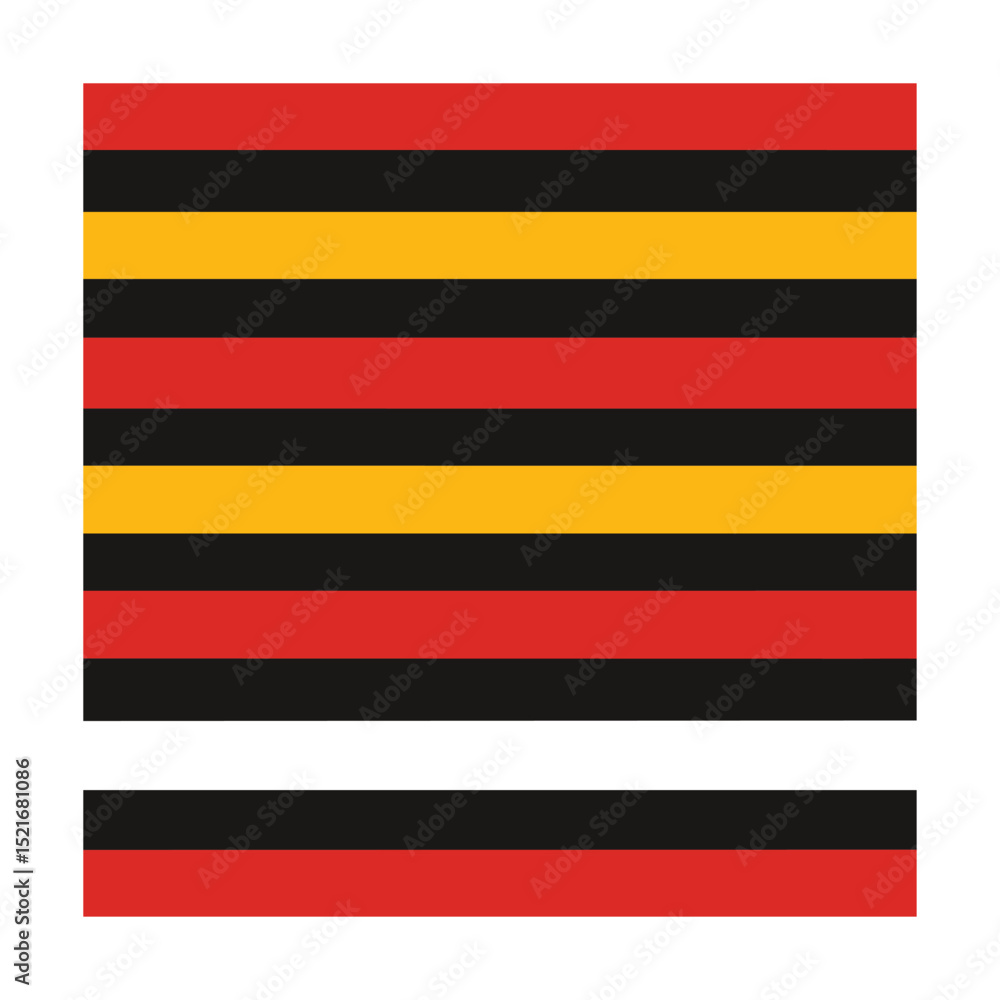 Poster abstract pattern of horizontal stripes in red black and yellow bold graphic design element