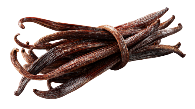 Aromatic vanilla beans bundled together, ready to enhance any dish with their delightful flavor.