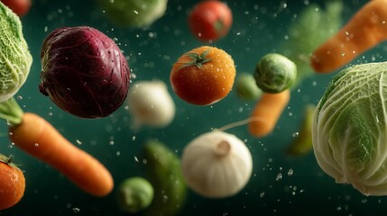 Fresh Colorful Vegetables in Natural Environment