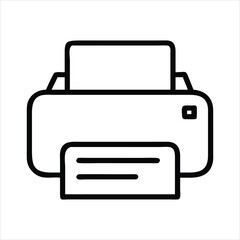 Simple Black Line Art Printer Icon basic outlined