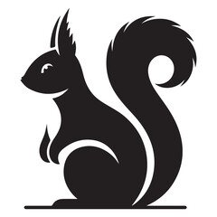Minimalist Squirrel Silhouette

