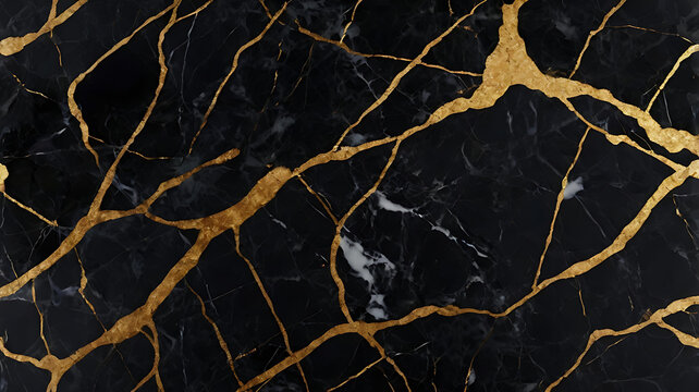 Fototapeta Elegant Black and Gold Marble Texture