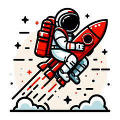 Astronaut on a Rocket: A Thrilling Space Adventure