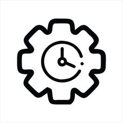 Gear with Clock Inside A Symbol of Time Management and Productivity
