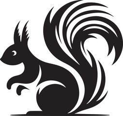 Minimalist Squirrel Silhouette

