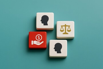 Fototapeta premium Understanding the Interplay of Law, Ethics, Finance, and People in Modern Business Decisions A Conceptual Overview for Ethical and Legal Compliance in Corporate Strategy