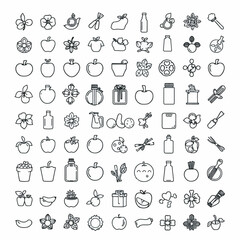 set of icons of food