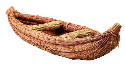 Obraz premium This reed boat is a beautiful example of ancient craftsmanship and design.