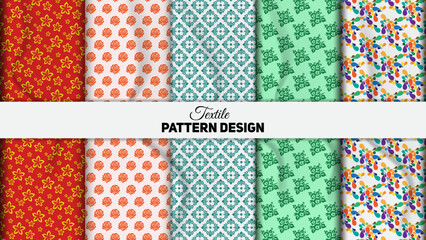 Collection of seamless ornamental vector patterns and swatches.  Decorative wallpaper. set of seamless patterns with flowers. Seamless vector pattern for design and fashion prints.