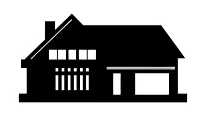 Black house icon vector illustration for real estate and residential property design silhouette on white background