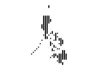 Vertical Lines Vector Map of Philippines Small